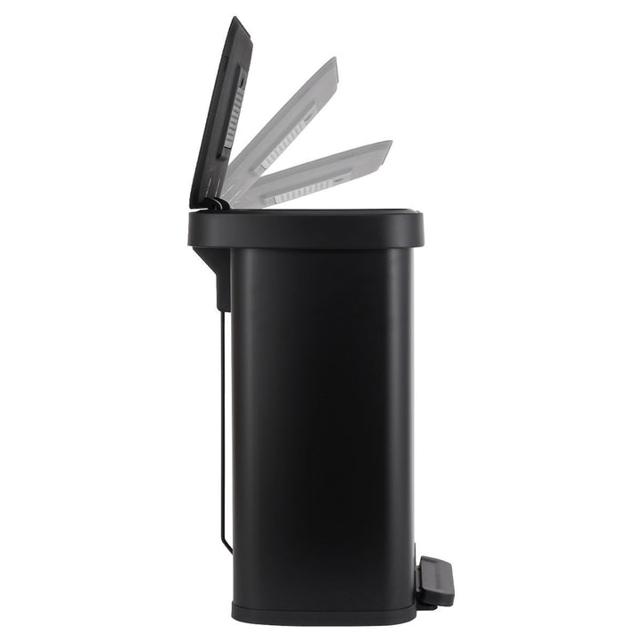 Κάδος Απορριμάτων Κουζίνας Ανοξείδωτος Μαύρος 50lt Estia