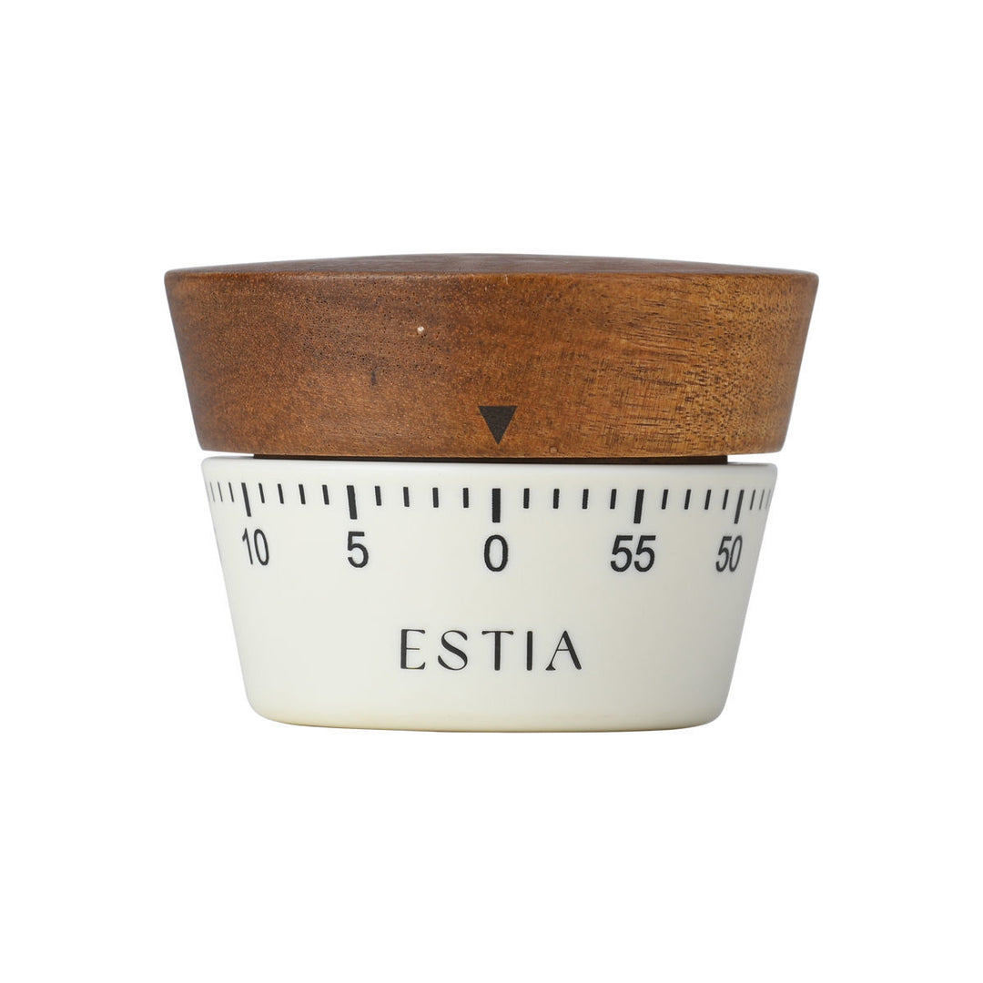 Χρονόμετρο Κουζίνας Αναλογικό 60 Λεπτών Μπεζ-Ξύλινο Allure Estia