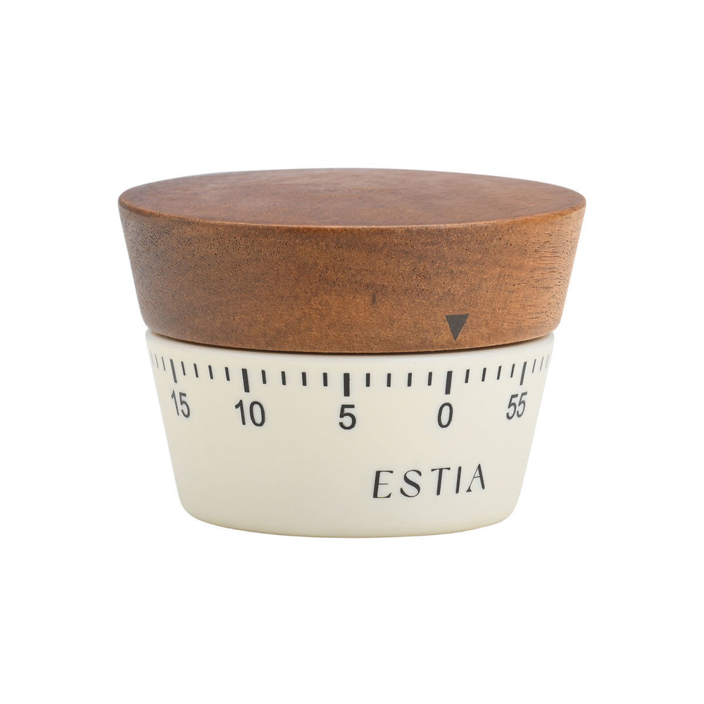Χρονόμετρο Κουζίνας Αναλογικό 60 Λεπτών Μπεζ-Ξύλινο Allure Estia