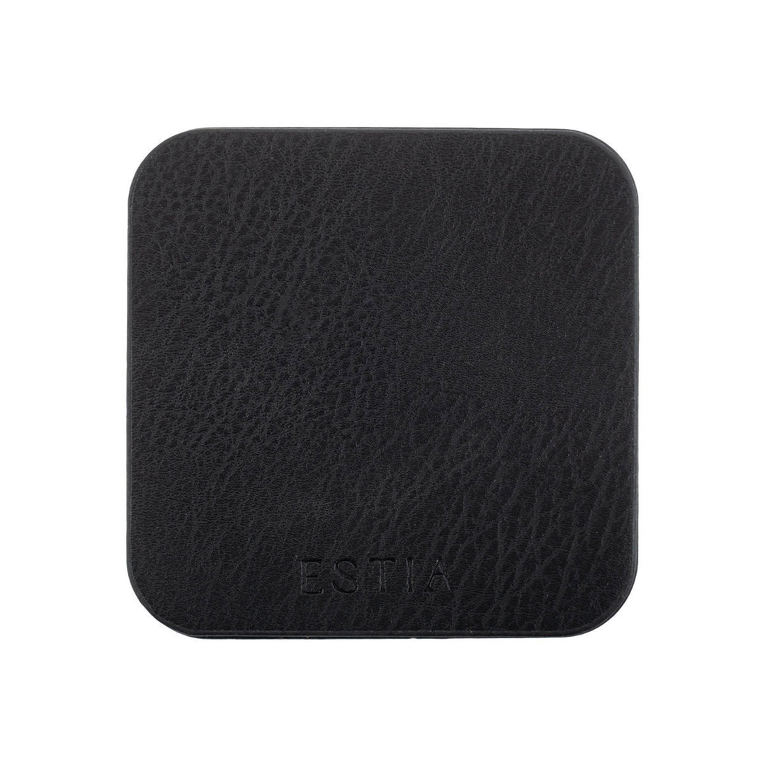 Σουβέρ Μαύρο Από PVC Σετ 4τμχ 10x10cm Allure Estia