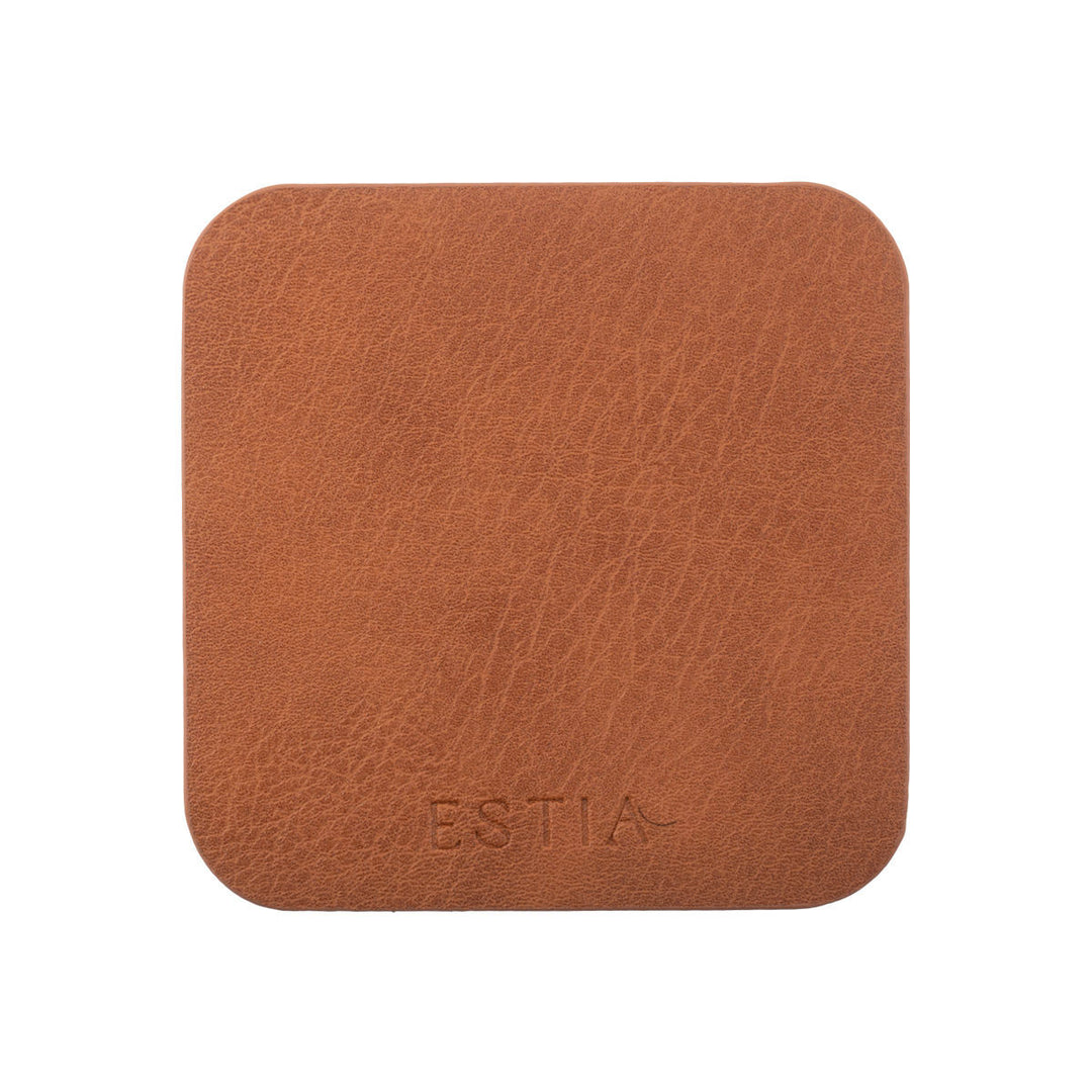 Σουβέρ Καφέ Από PVC Σετ 4τμχ 10x10cm Allure Estia