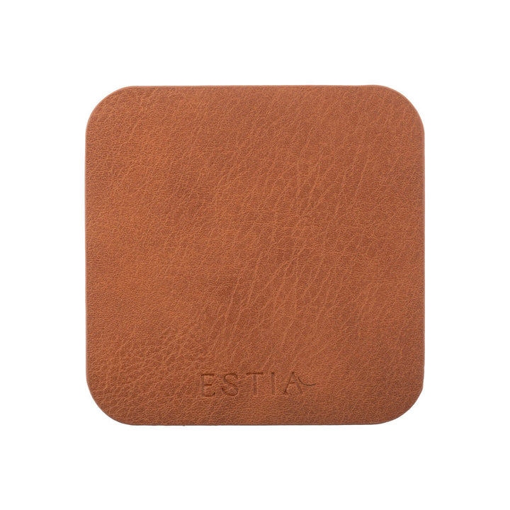 Σουβέρ Καφέ Από PVC Σετ 4τμχ 10x10cm Allure Estia