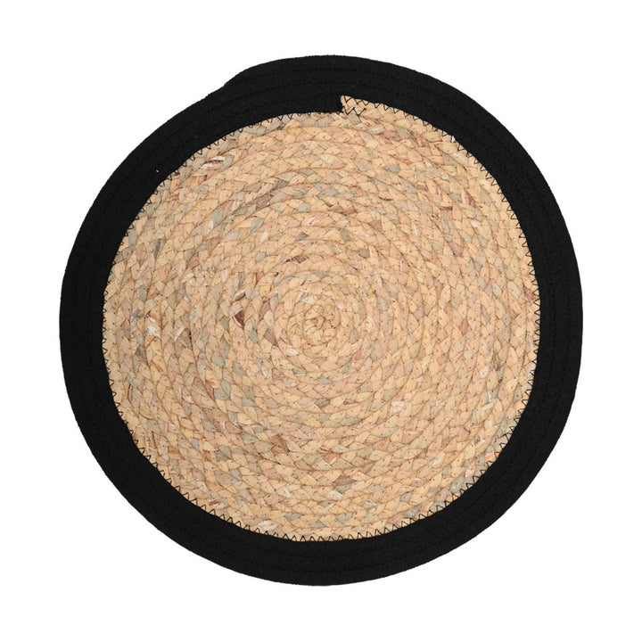 Σουπλά Μπεζ Με Μαύρο Περίγραμμα Από Υάκινθο Φ38cm Haven Estia