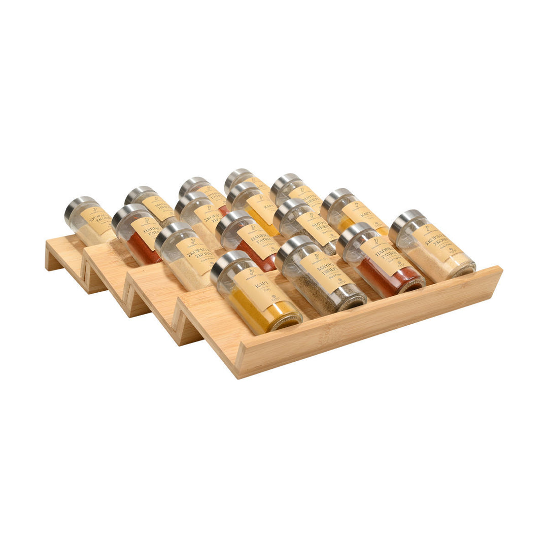 Βάση Οργάνωσης Μπαχαρικών Ξύλινη Σετ 4τμχ Bamboo Essentials Estia