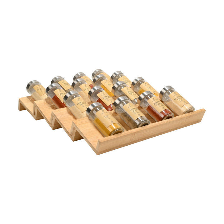 Βάση Οργάνωσης Μπαχαρικών Ξύλινη Σετ 4τμχ Bamboo Essentials Estia