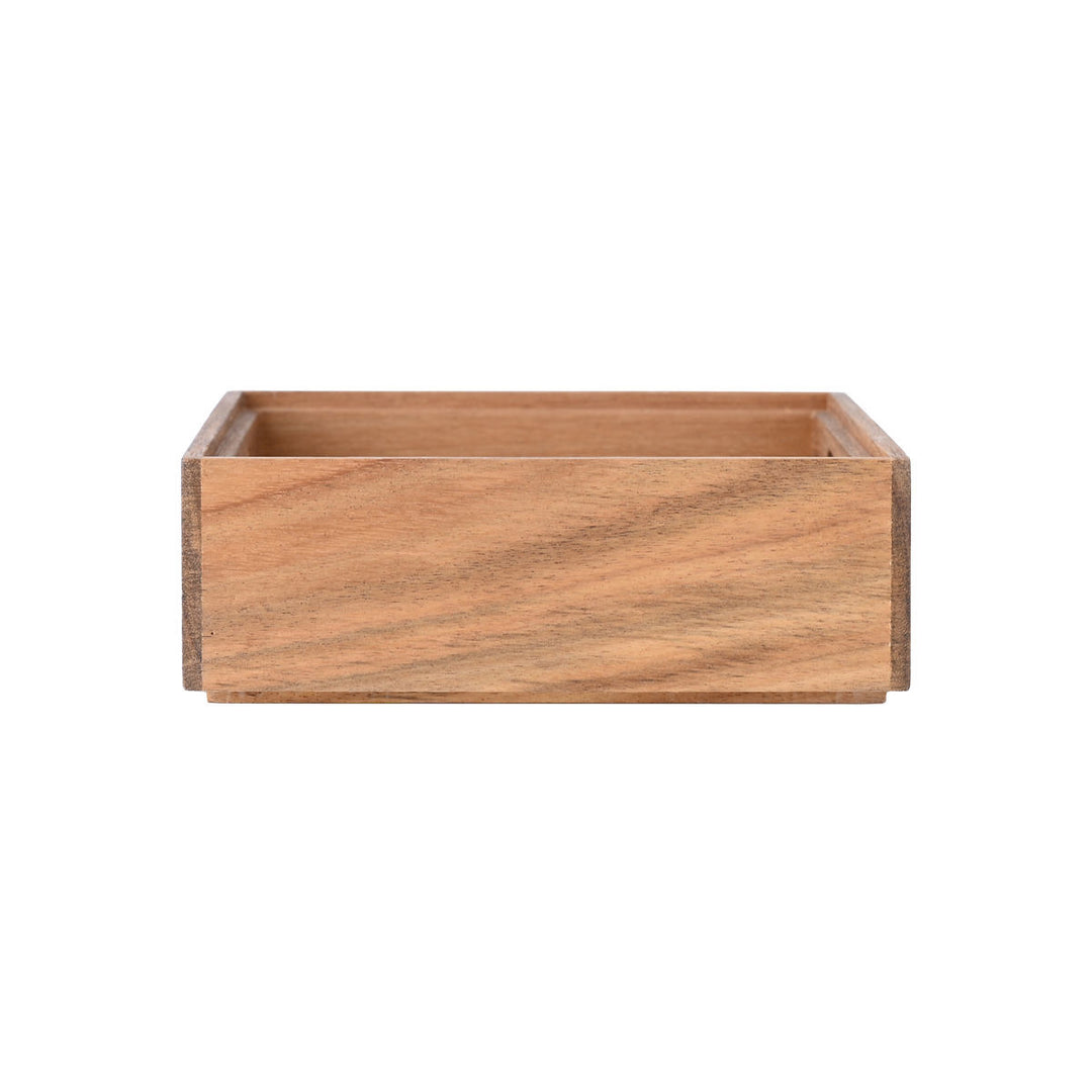 Κουτί Αποθήκευσης Και Οργάνωσης Στοιβαζόμενο Με Λαβές Ξύλινο 20x17.5 Allure Estia