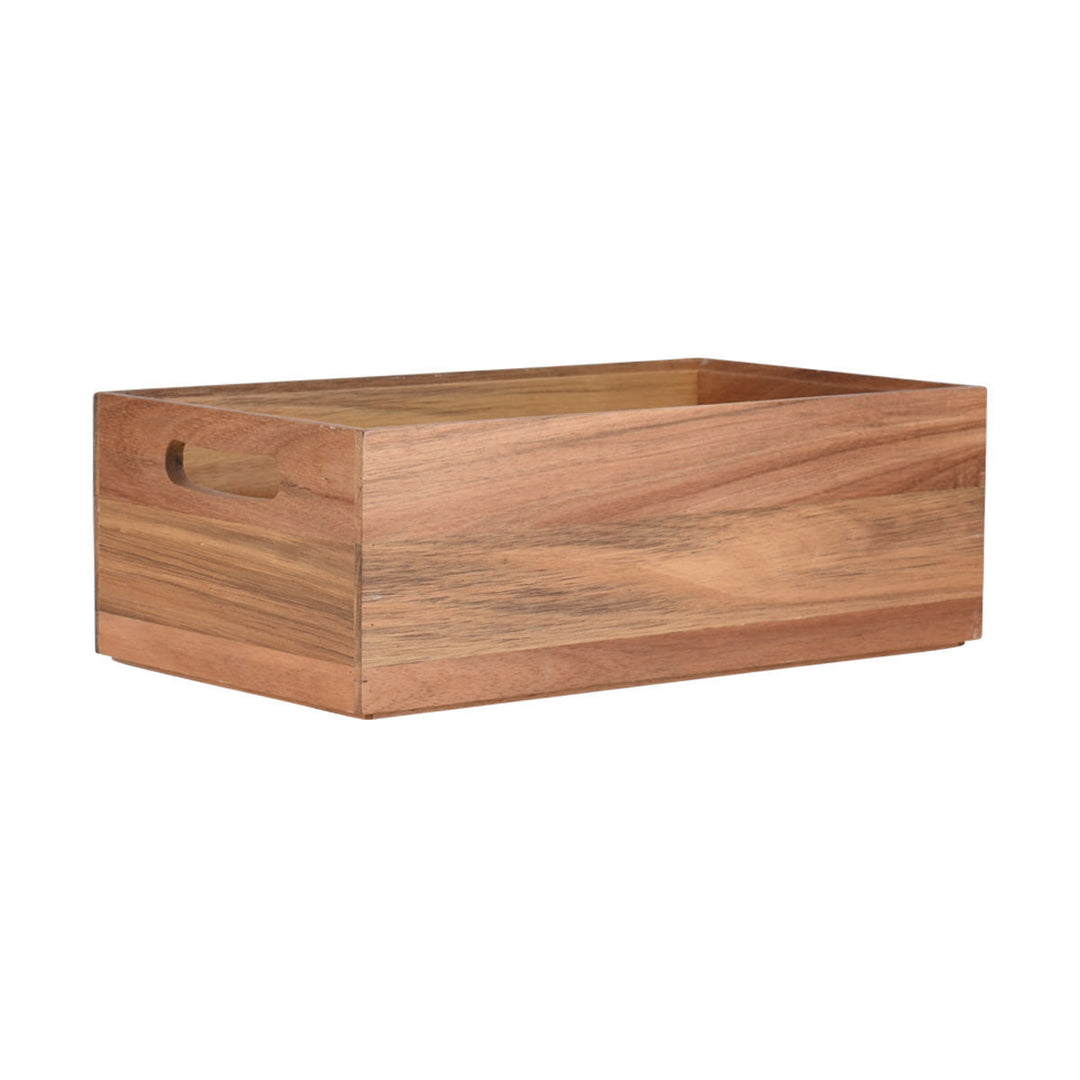 Κουτί Αποθήκευσης Και Οργάνωσης Στοιβαζόμενο Με Λαβές Ξύλινο 35x20 Allure Estia