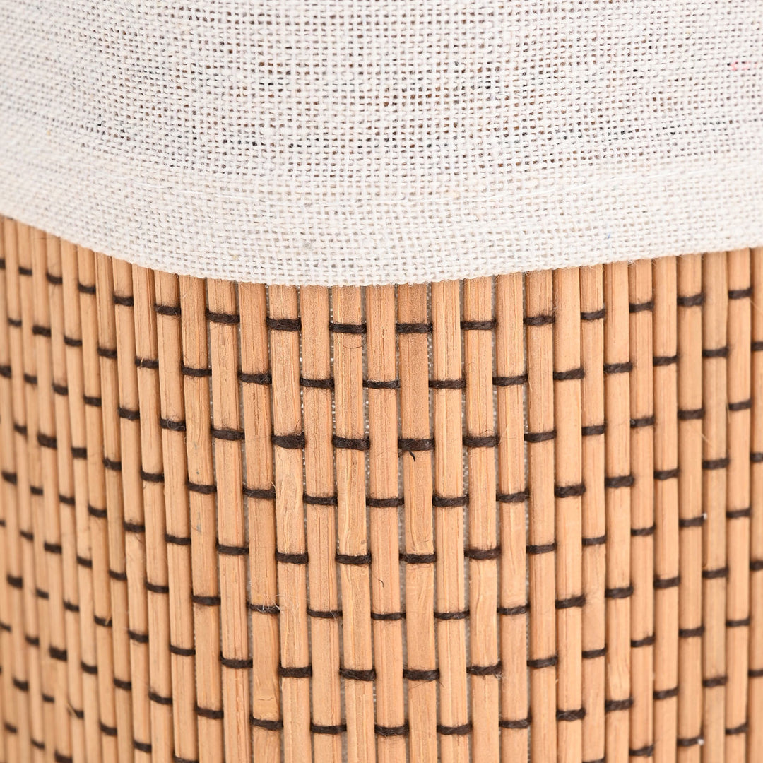 Καλάθι Αποθήκευσης & Οργάνωσης Με Επένδυση Σετ 3τμχ Μπεζ Bamboo Essentials Estia