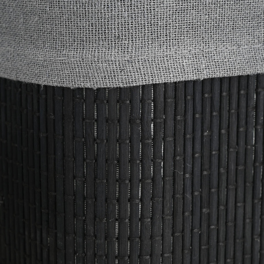 Καλάθι Αποθήκευσης & Οργάνωσης Με Επένδυση Σετ 3τμχ Μαύρο Bamboo Essentials Estia