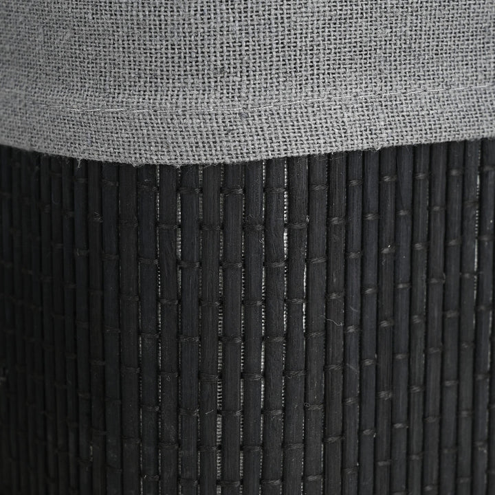 Καλάθι Αποθήκευσης & Οργάνωσης Με Επένδυση Σετ 3τμχ Μαύρο Bamboo Essentials Estia