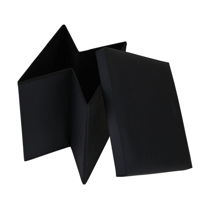 Σκαμπό Μαύρο Δερμάτινο Με Αποθηκευτικό Χώρο 38x38cm Cube Estia