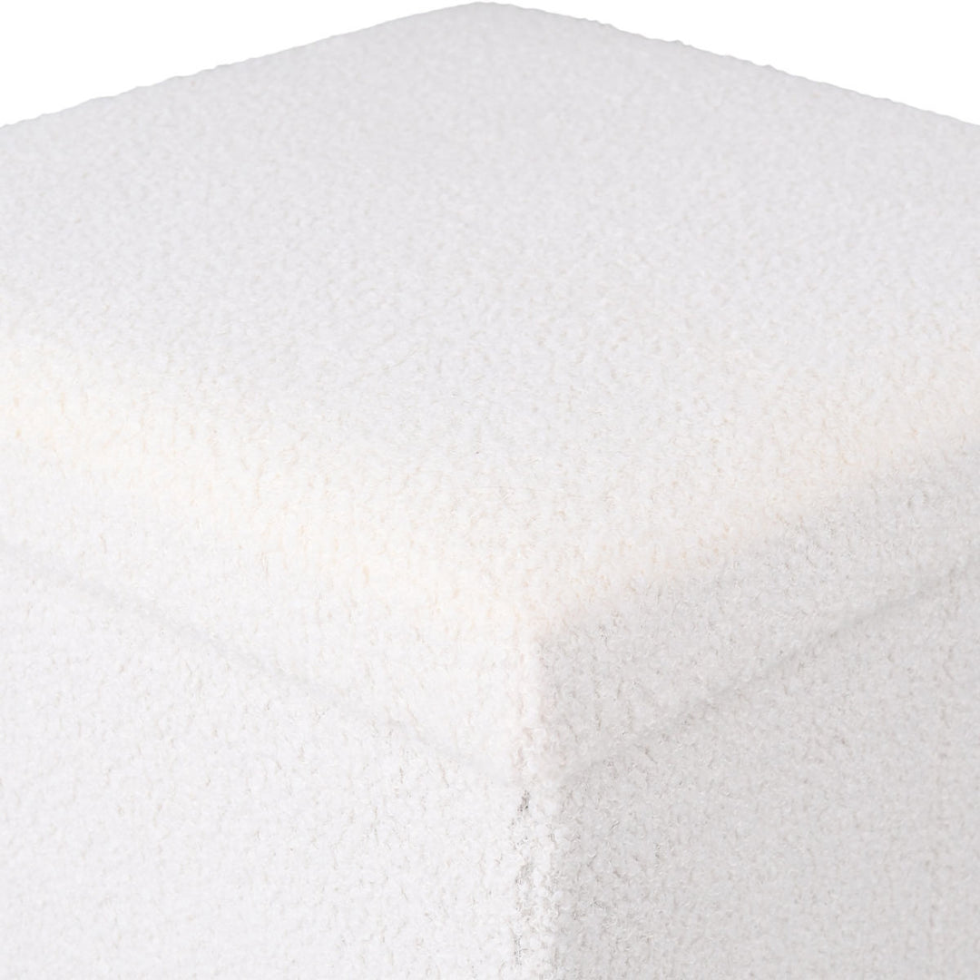 Σκαμπό Λευκό Γούνινο Με Αποθηκευτικό Χώρο 38x38cm Cube Teddy Estia