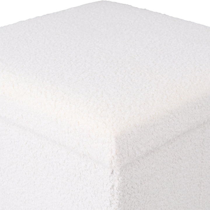 Σκαμπό Λευκό Γούνινο Με Αποθηκευτικό Χώρο 38x38cm Cube Teddy Estia