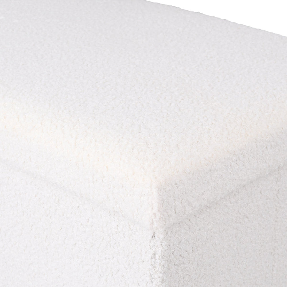 Σκαμπό Λευκό Γούνινο Με Αποθηκευτικό Χώρο 76x38cm Cube Teddy Estia