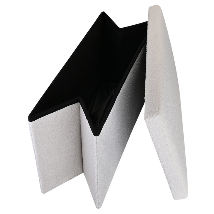 Σκαμπό Λευκό Γούνινο Με Αποθηκευτικό Χώρο 76x38cm Cube Teddy Estia