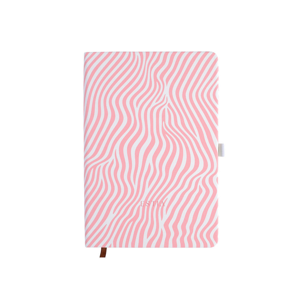 Estia Ημερήσιο Ημερολόγιο-Ατζέντα 2026 Ροζ-Λευκό Ριγέ Soft Ripple