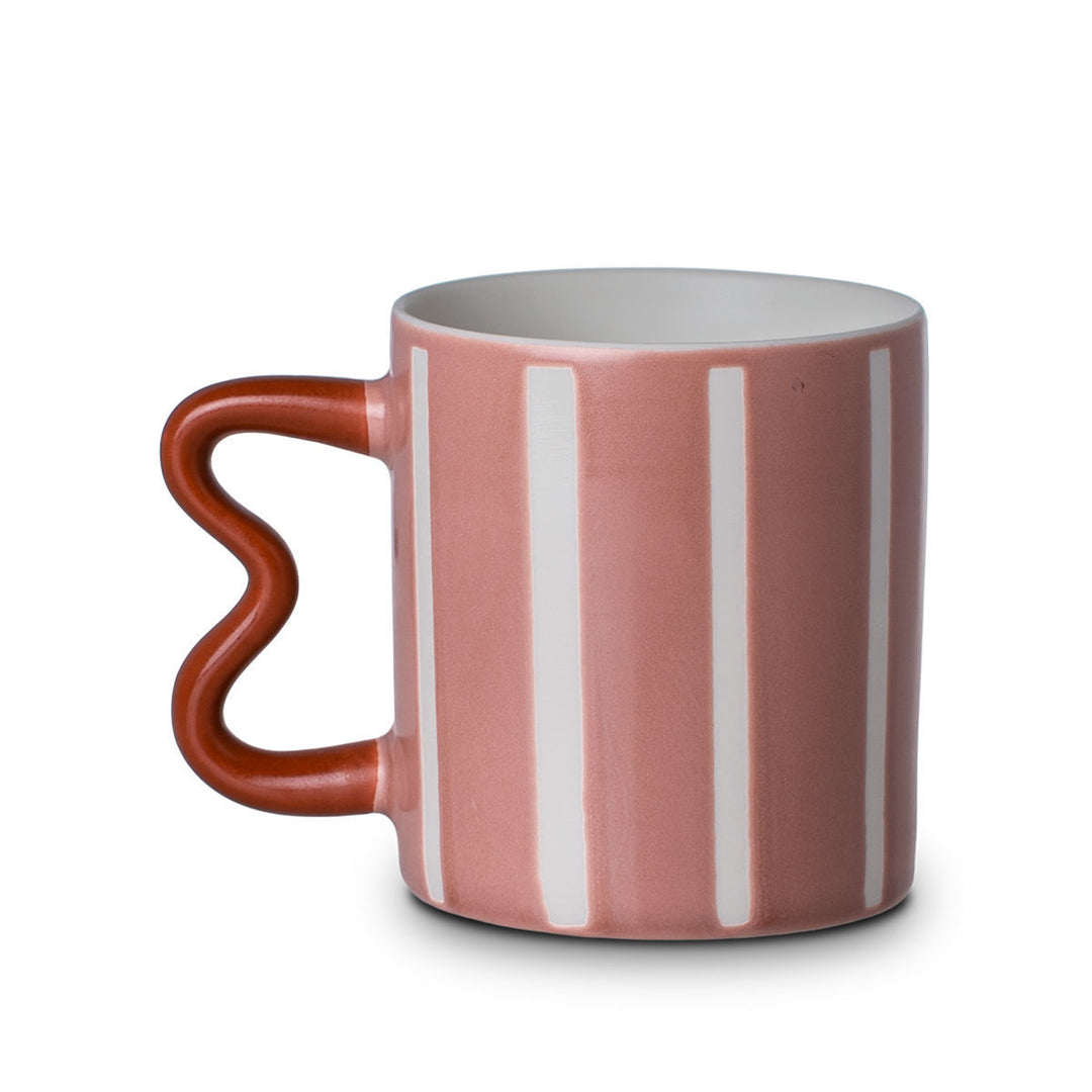 Κούπα Ροζ Με Ρίγες New Bone 450ml Jazz Lines Estia