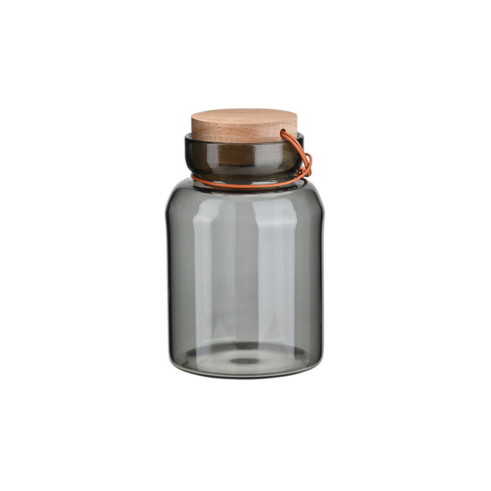Δοχείο Αποθήκευσης Γυάλινο 750ml Με Ξύλινο Καπάκι Allure Estia