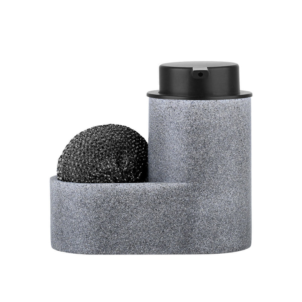 Δοχείο Για Υγρό Πιάτων Γκρι Με Μαύρο Σφουγγαράκι Estia