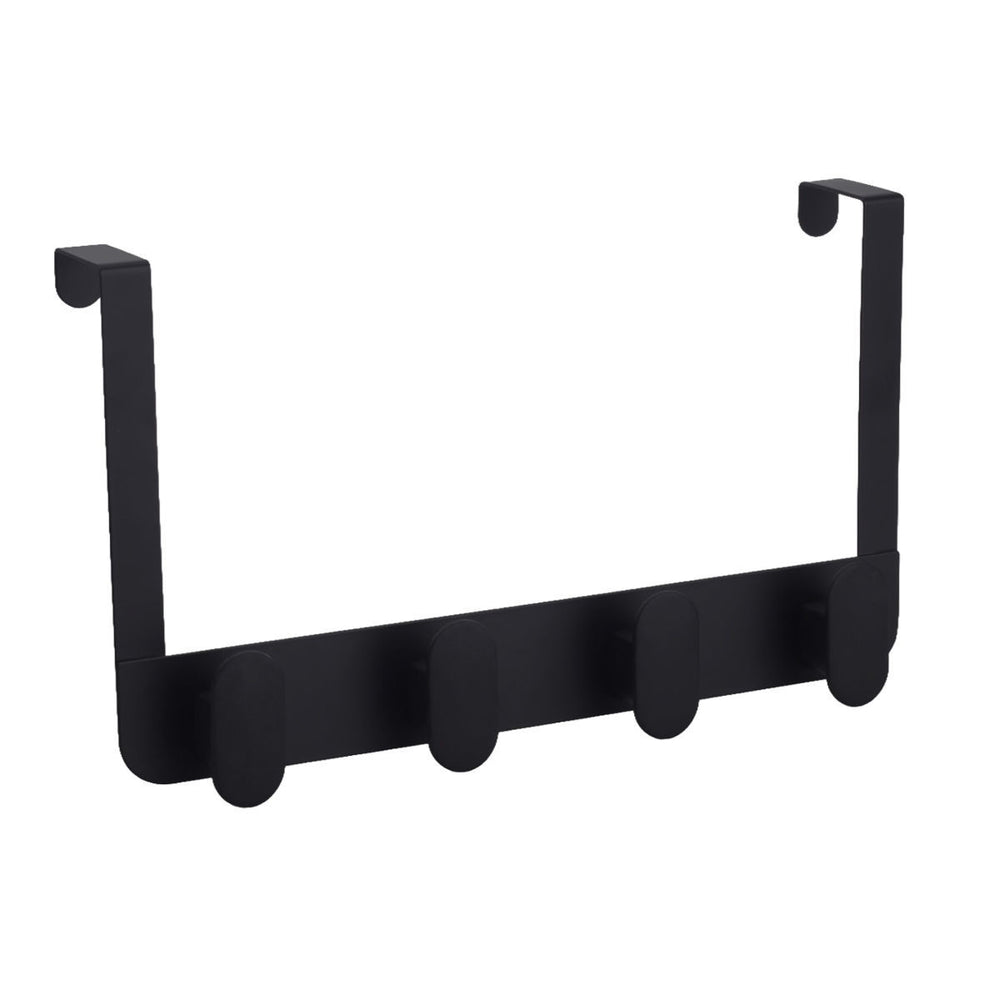 Κρεμάστρα Πόρτας 4 Θέσεων Μαύρη Μεταλλική Estia