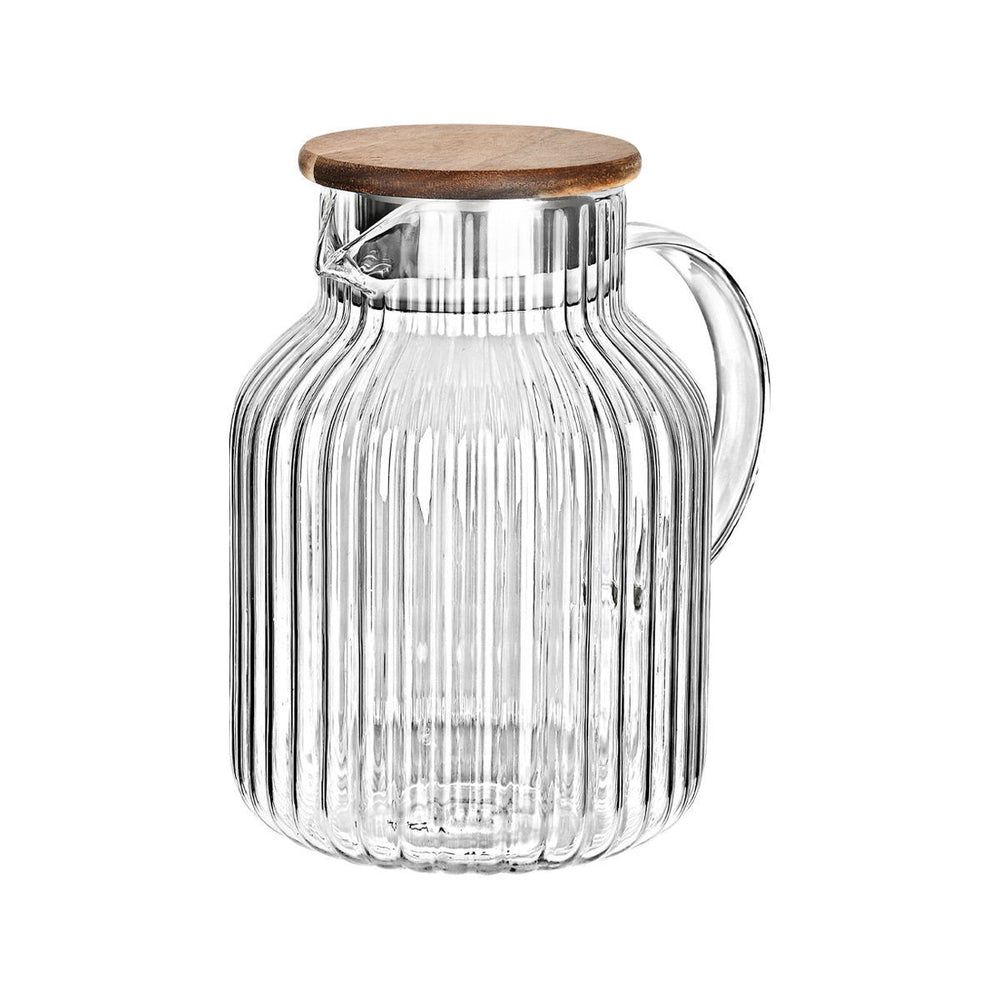 Κανάτα Γυάλινη Allure 1300ml με Ξύλινο Καπάκι Estia