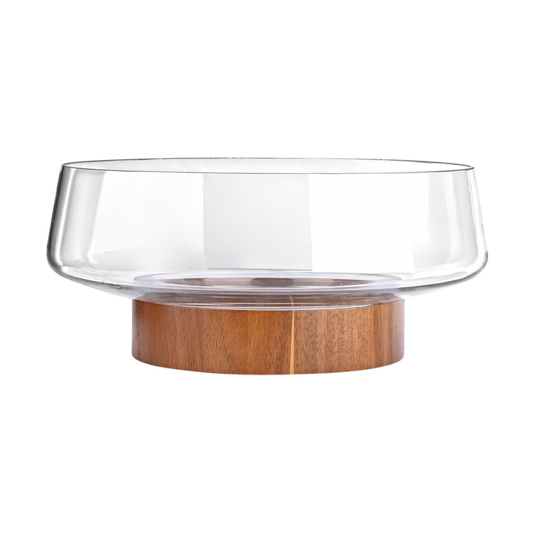 Σαλατιέρα Γυάλινη Με Ξύλινη Βάση 26cm Allure Estia