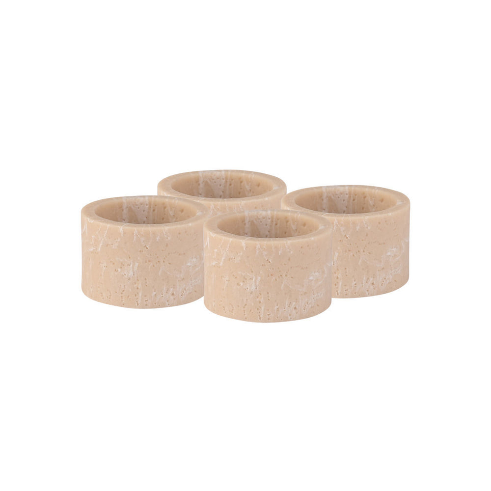 Κρίκοι Πετσέτας Στρογγυλοί Σετ 4τμχ Μπεζ Travertine Estia