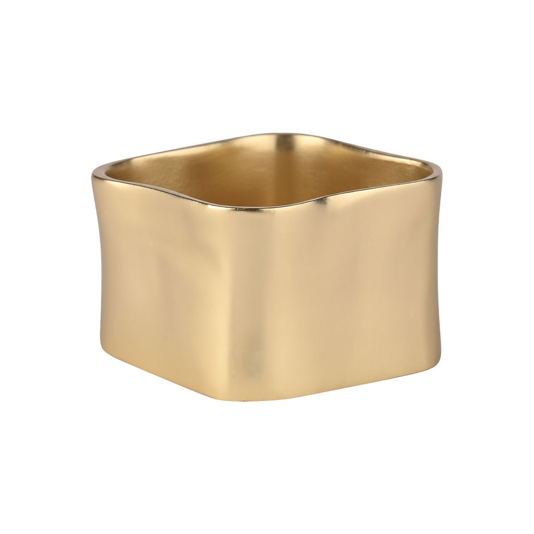 Κρίκοι Πετσέτας Τετράγωνοι Σετ 4τμχ Χρυσοί Μεταλλικοί Estia