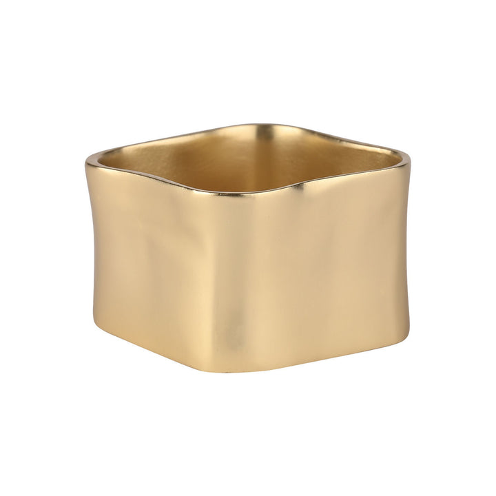 Κρίκοι Πετσέτας Τετράγωνοι Σετ 4τμχ Χρυσοί Μεταλλικοί Estia