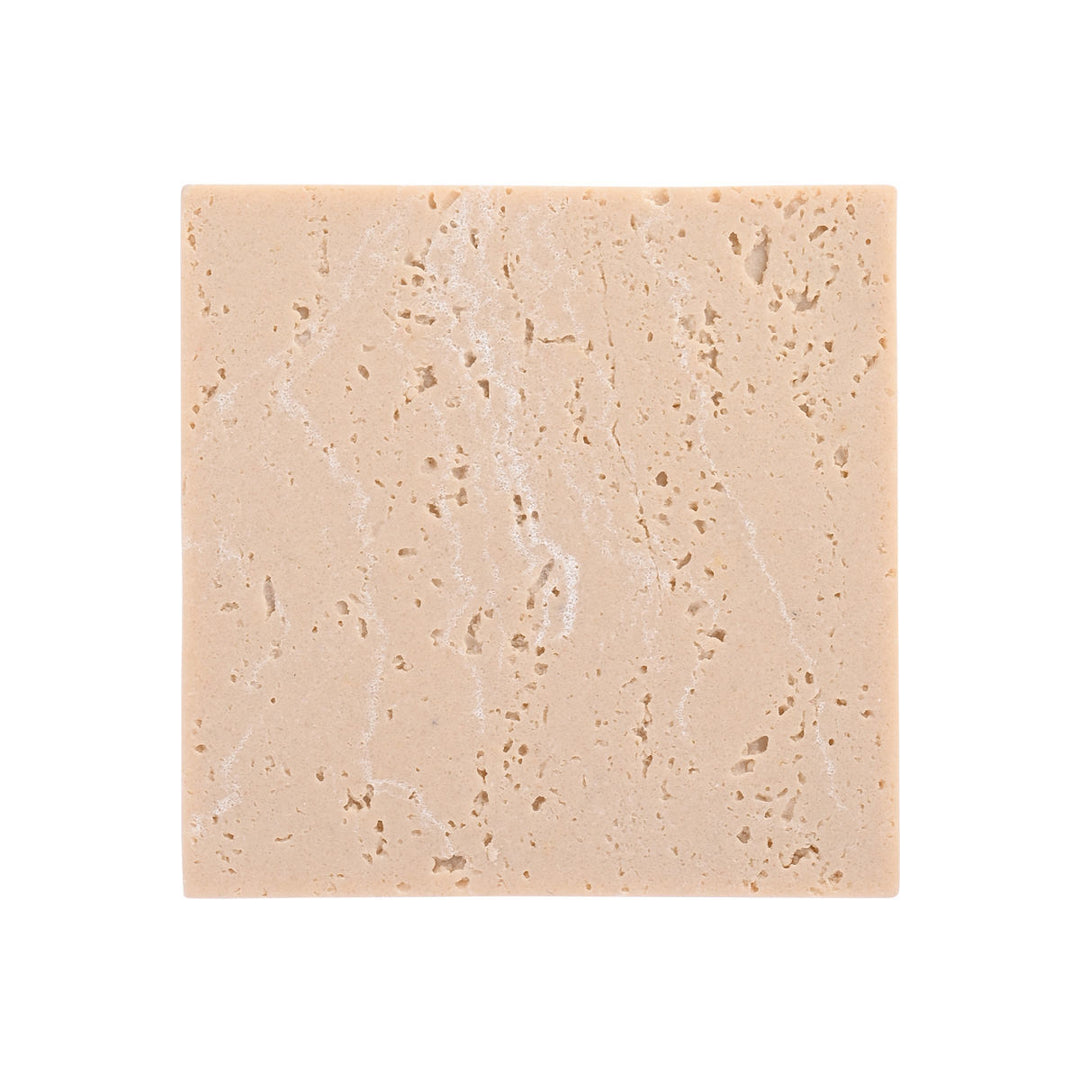 Σουβέρ Μπεζ Με Όψη Travertine Σετ 4τμχ 10x10cm Estia