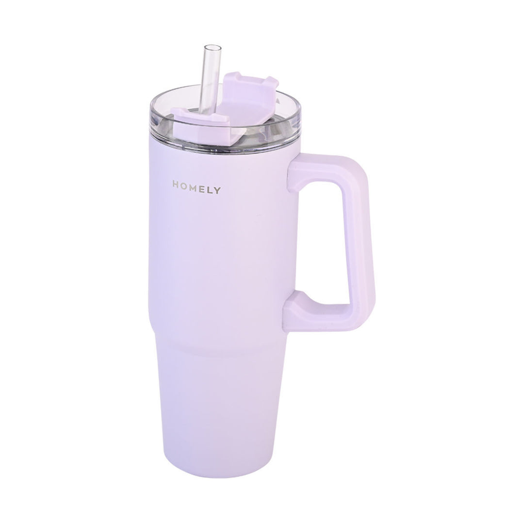 Estia Θερμός Με Καλαμάκι Tumbler Homely 900ml Λιλά Lavender Fog