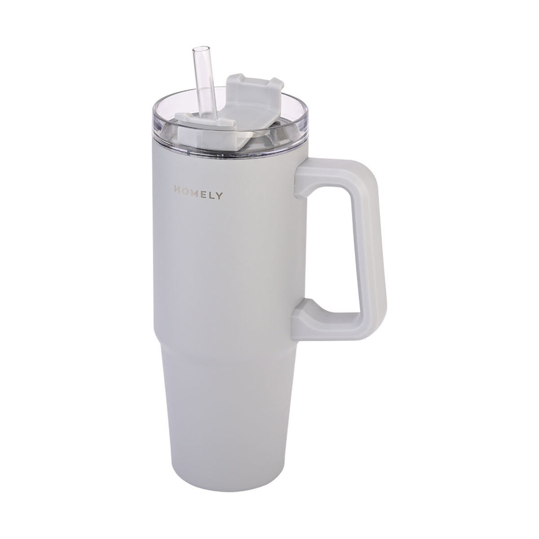 Estia Θερμός Με Καλαμάκι Tumbler Homely 900ml Γκρι Pebble Gray