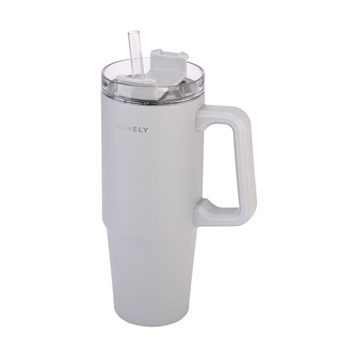 Estia Θερμός Με Καλαμάκι Tumbler Homely 900ml Γκρι Pebble Gray