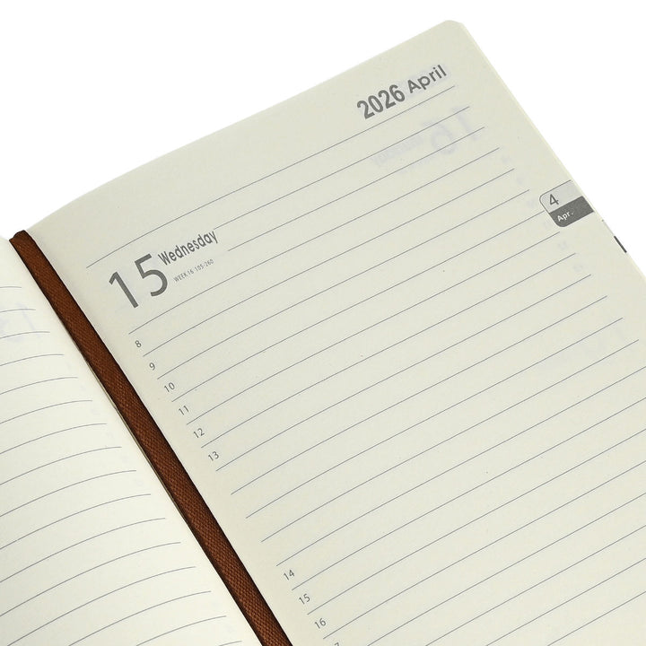 Estia Ημερήσιο Ημερολόγιο-Ατζέντα 2026 Ροζ-Λευκό Ριγέ Soft Ripple