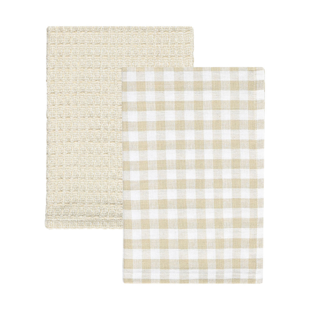 Πετσέτα Κουζίνας Casa 45X65cm Μπεζ Σετ 2 Τεμαχίων Estia