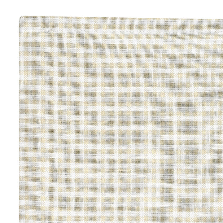 Κοντινή λήψη μπεζ πετσέτας κουζίνας Estia με διακριτικό καρό σχέδιο και φυσική υφή υφάσματος.