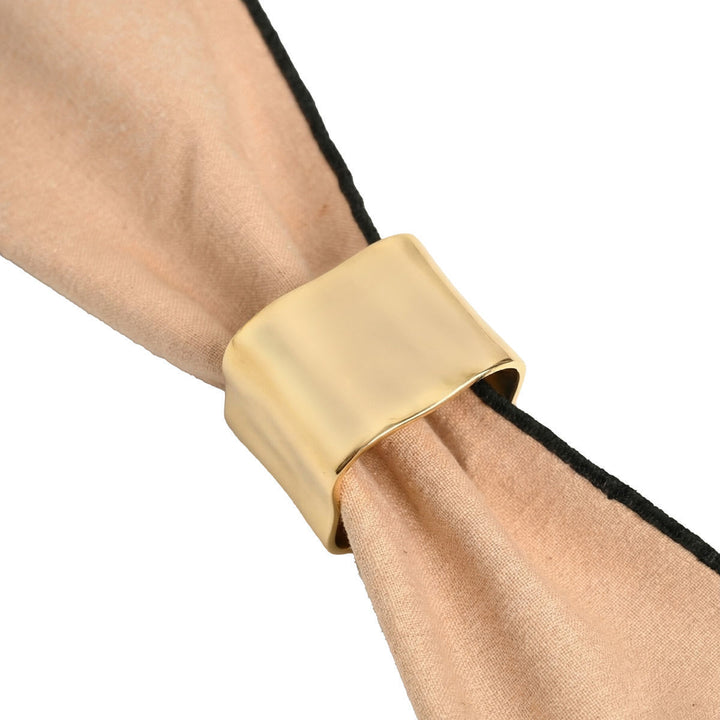 Κρίκοι Πετσέτας Τετράγωνοι Σετ 4τμχ Χρυσοί Μεταλλικοί Estia