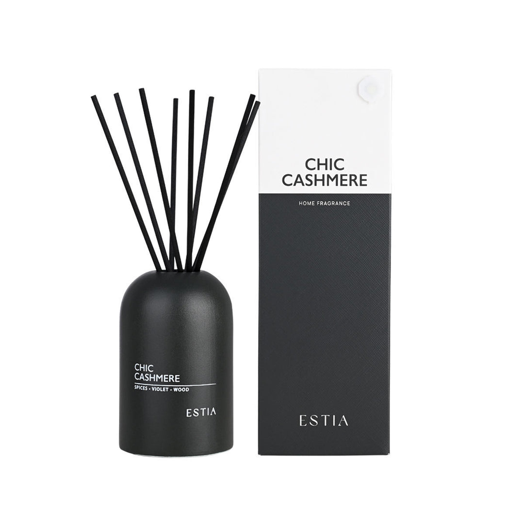 Αρωματικό Χώρου Με Στικς Μαύρο 150ml Estia 'Chic Cashmere'