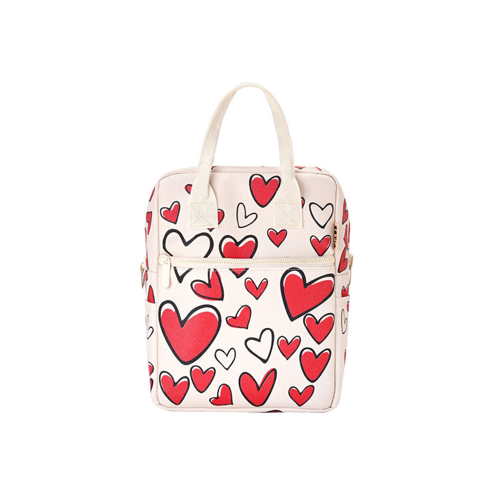 Τσάντα Φαγητού Ισοθερμική 7lt Estia Save The Aegean Εκρού Με Καρδιές Red Valentine