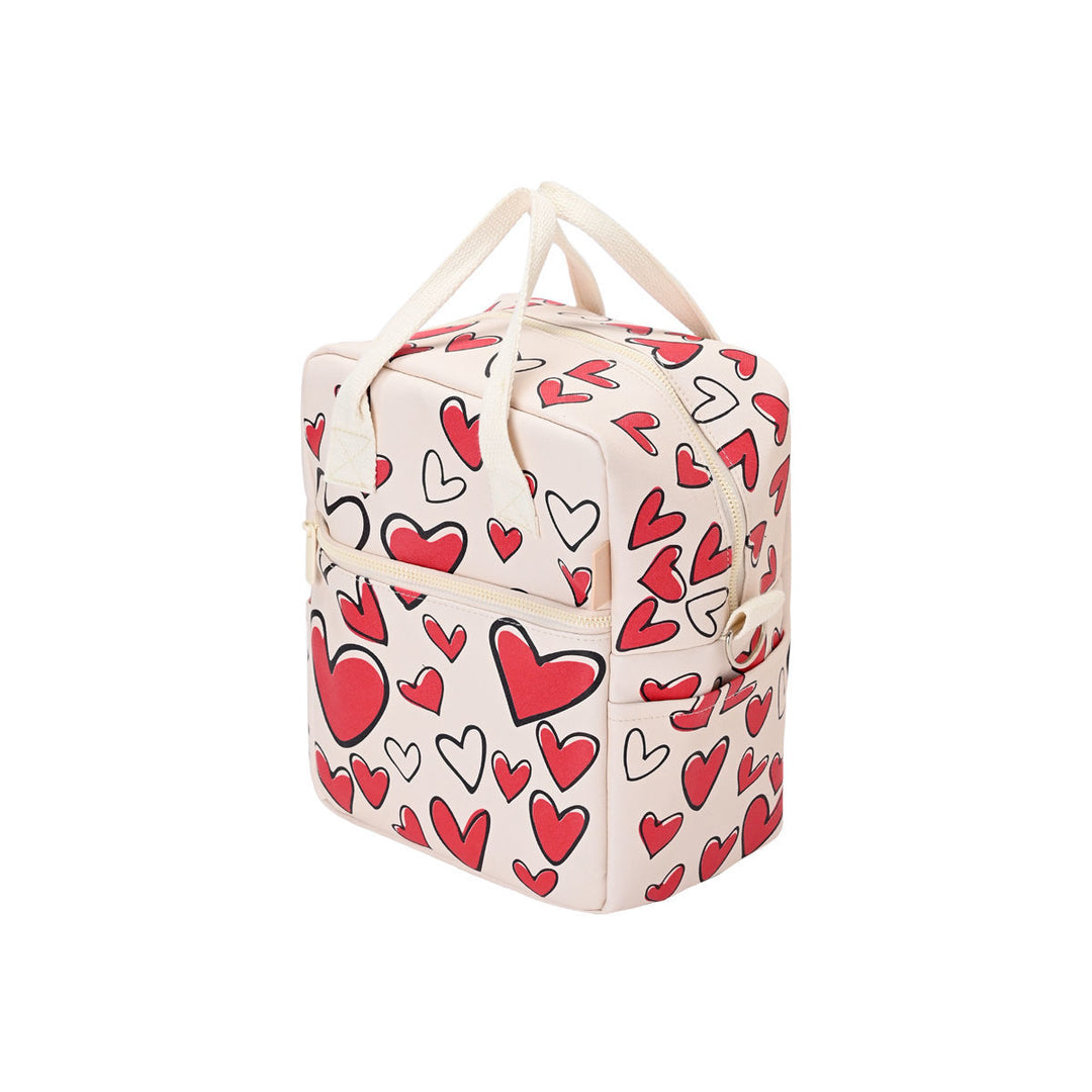 Τσάντα Φαγητού Ισοθερμική 7lt Estia Save The Aegean Εκρού Με Καρδιές Red Valentine