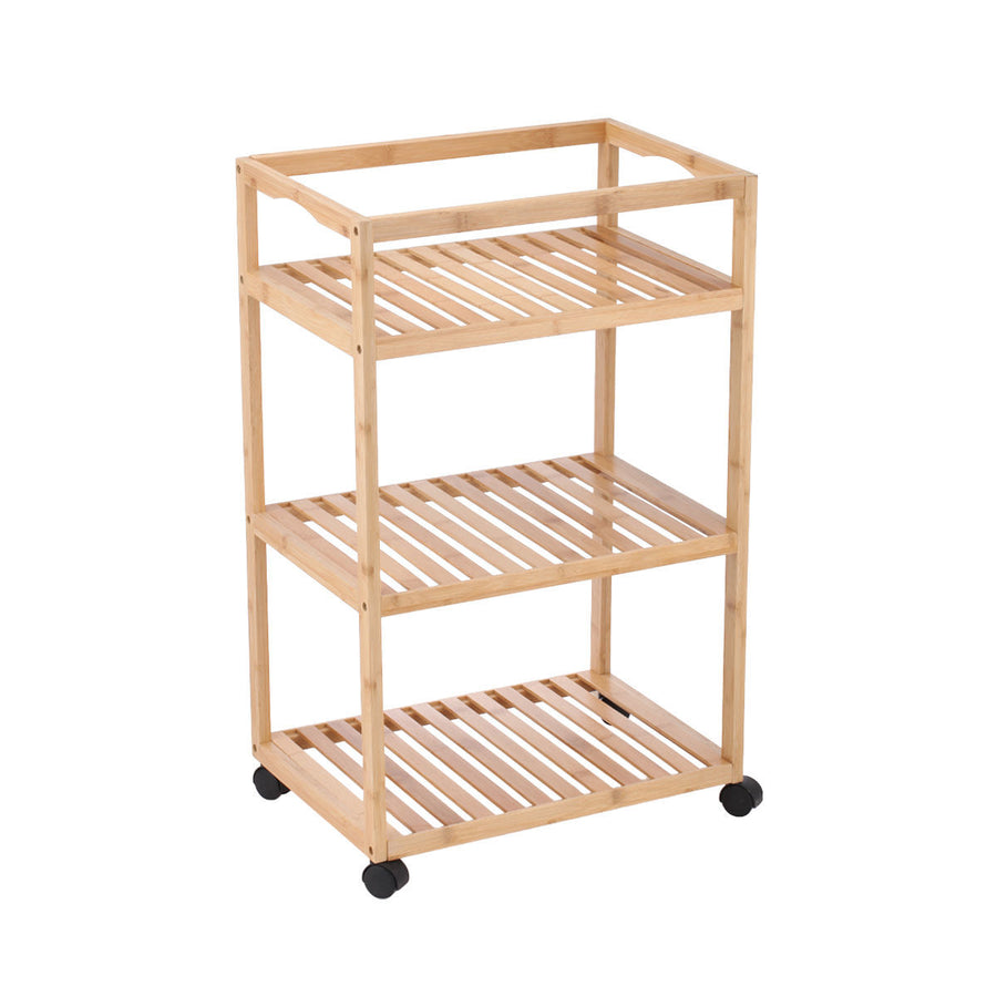 Ραφιέρα-Τρόλει Αποθήκευσης Με 3 Ράφια Ξύλινη Bamboo Essentials Estia