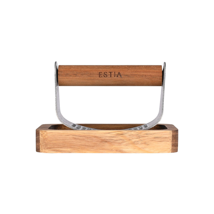 Πρέσσα Σκόρδου Από Ξύλο Με Δισκάκι Estia