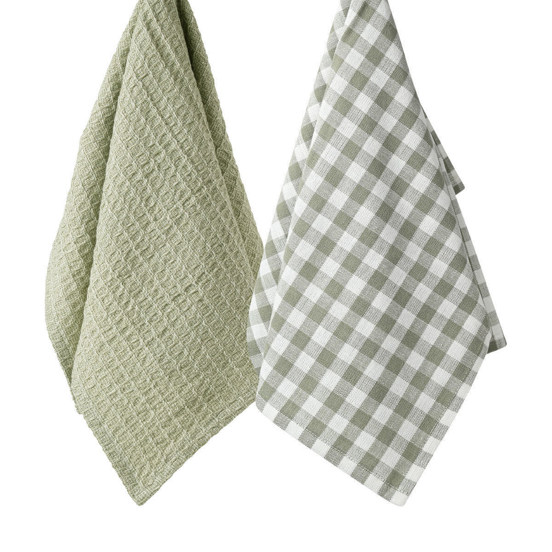 Πετσέτα Κουζίνας Casa 45X65cm Γκρι Σετ 2 Τεμαχίων Estia