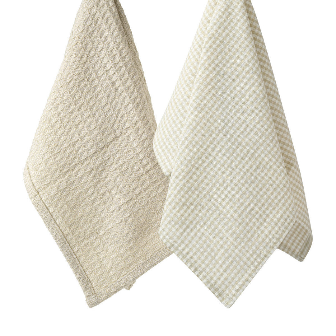 Πετσέτα Κουζίνας Piccolo 45X65cm Μπεζ Σετ 2 Τεμαχίων Estia