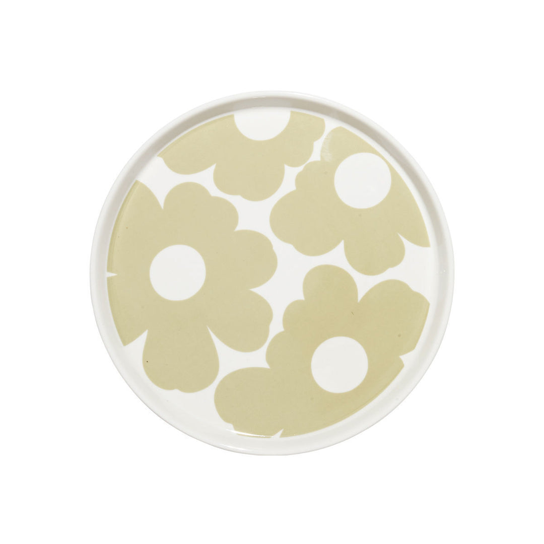 Πιάτο Ρηχό Μπεζ-Λευκό με Φλοράλ Σχέδιο Πορσελάνινο 20cm