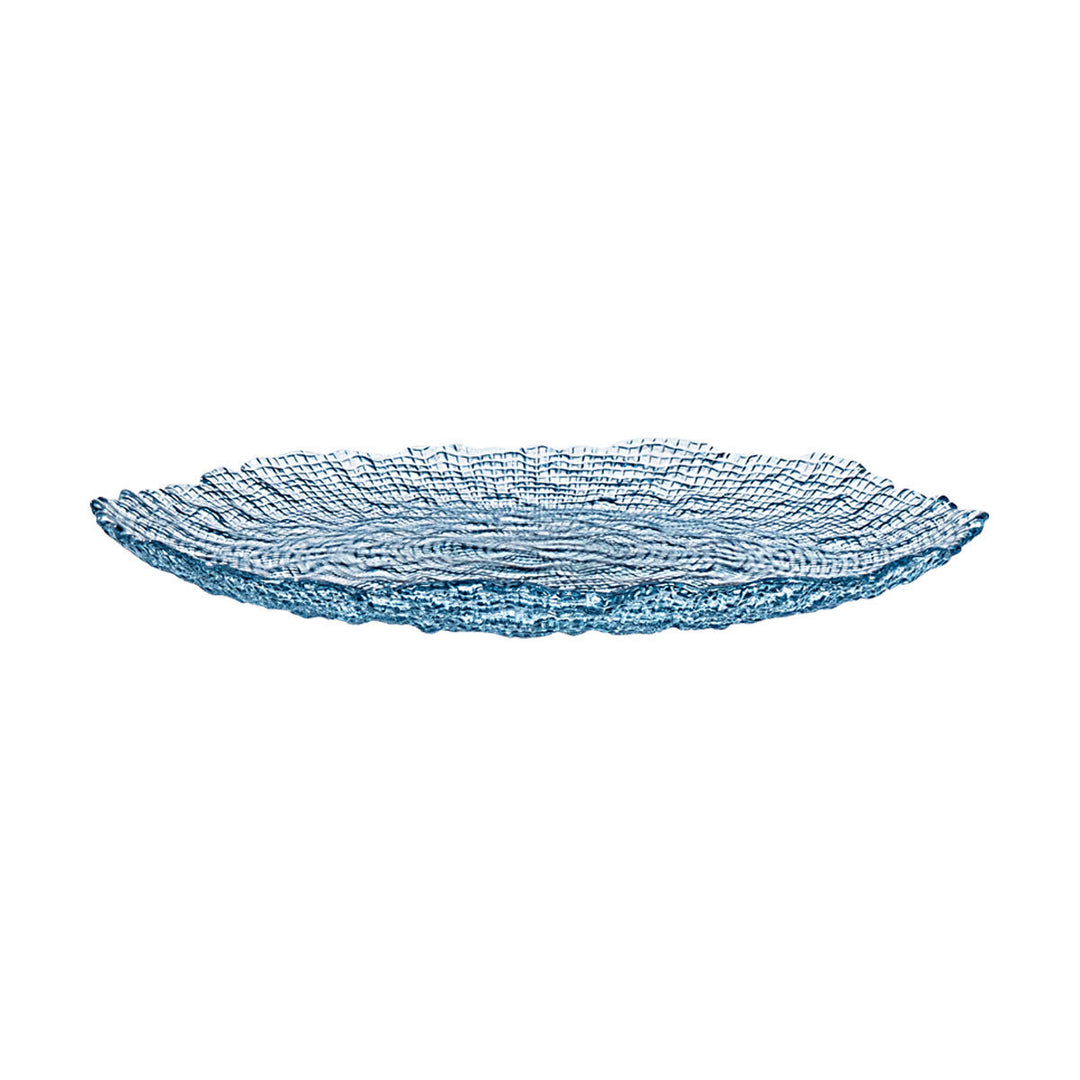 Πιατέλα Σερβιρίσματος Γυάλινη Μπλε Roche 32X32X2.9cm Estia