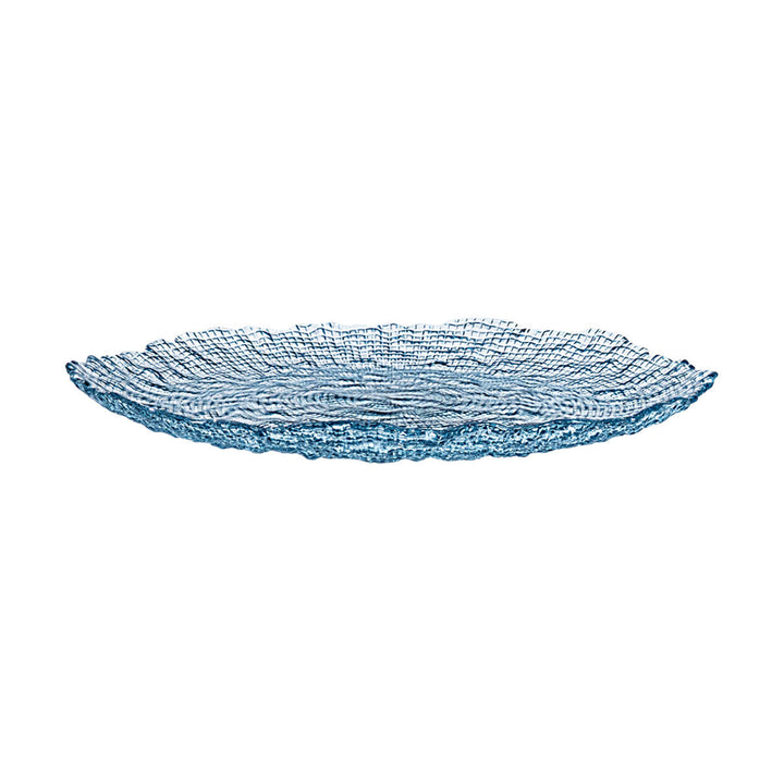 Πιατέλα Σερβιρίσματος Γυάλινη Μπλε Roche 32X32X2.9cm Estia