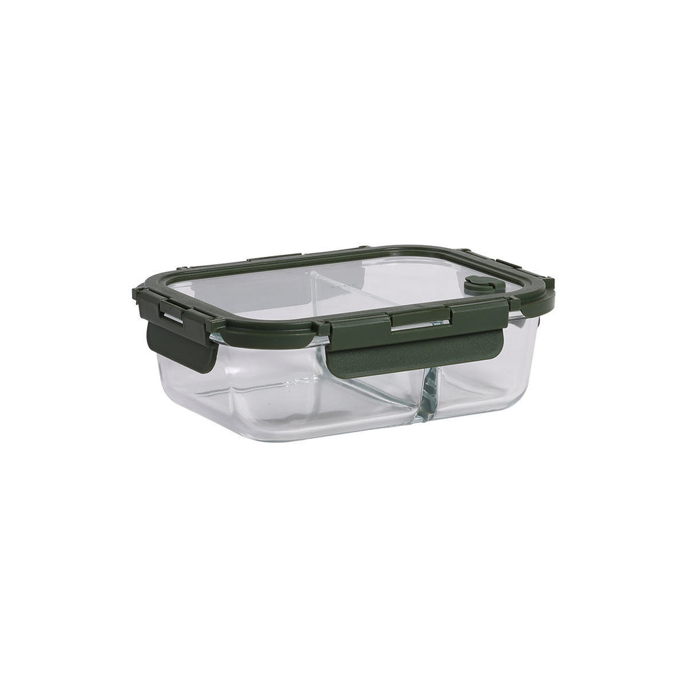 Φαγητοδοχείο Click&Seal 2 Θέσεων Olive Με Αεραγωγό 1030ml Olive Estia