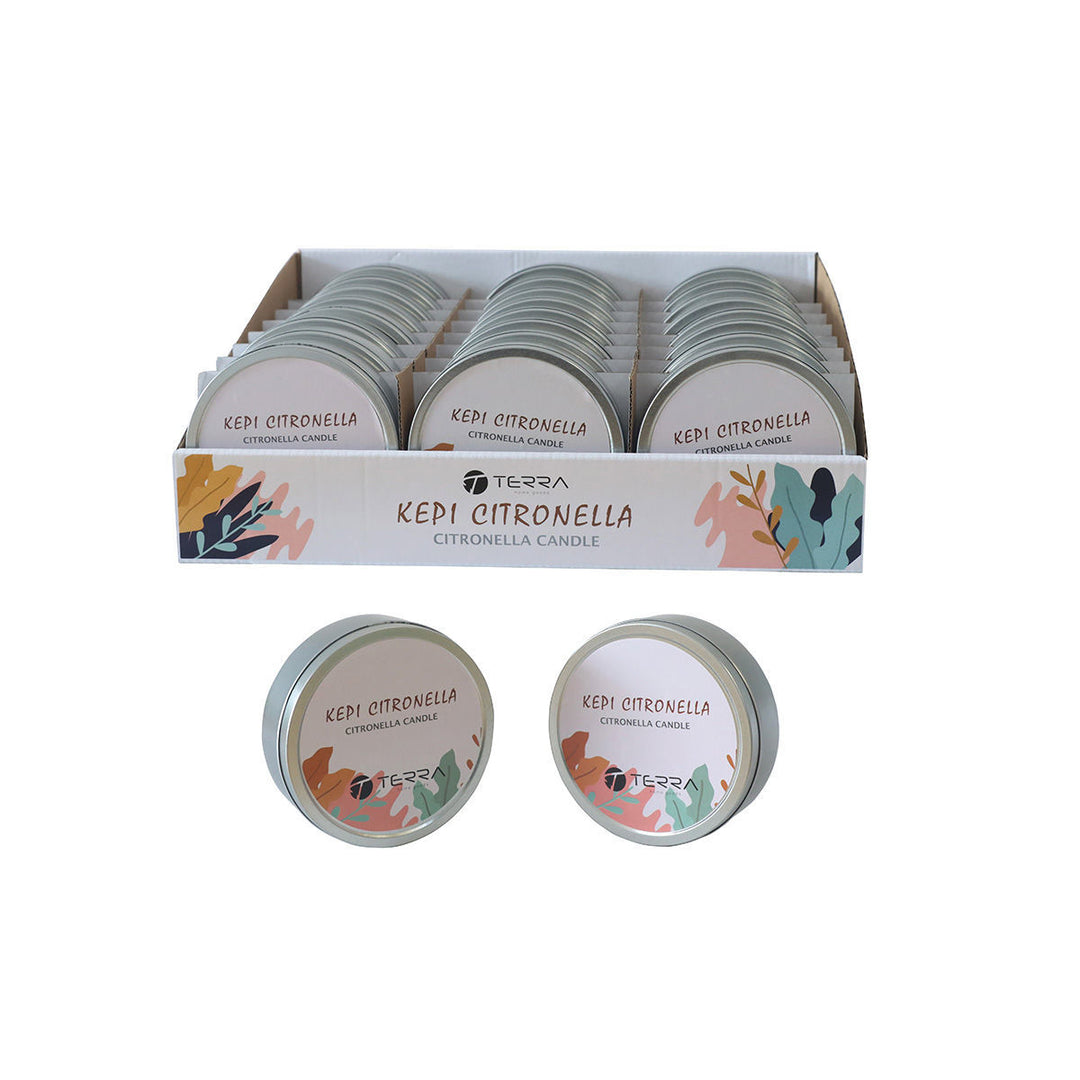 Κερί Σιτρονέλας Σε Μεταλλικό Δοχείο 160gr Assorted Estia