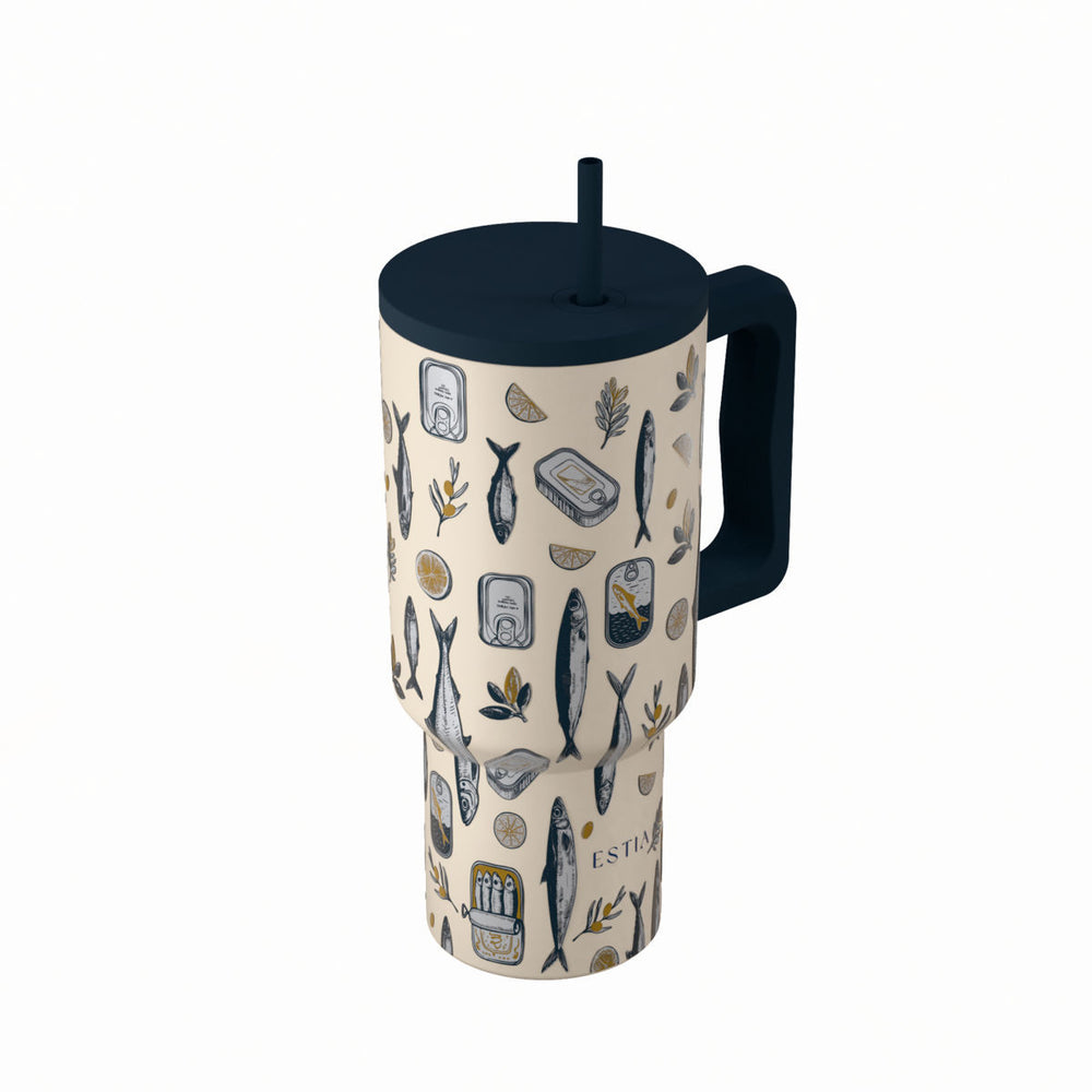 Estia Ποτήρι Θερμός Με Καλαμάκι & Χερούλι Save The Aegean Salt Life Straw Tumbler